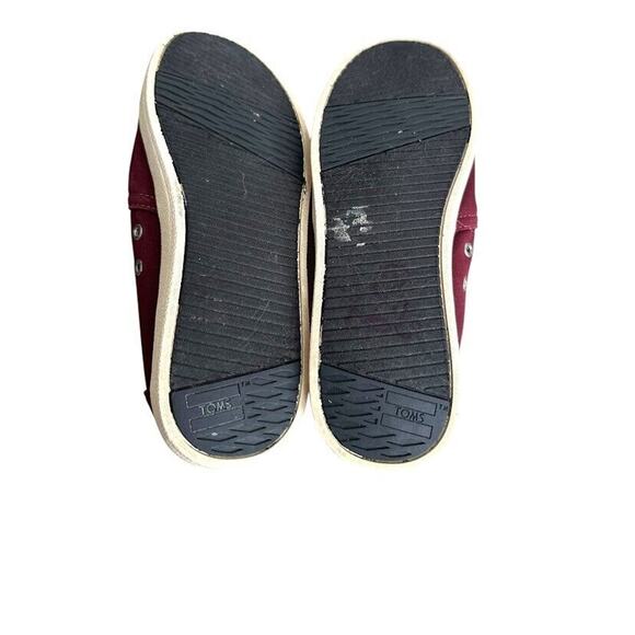 TOMS Alpargata Slip On Sneakers Shoes Size 7.5 Red Maroon Canvas Womens Casual - Picture 8 of 9